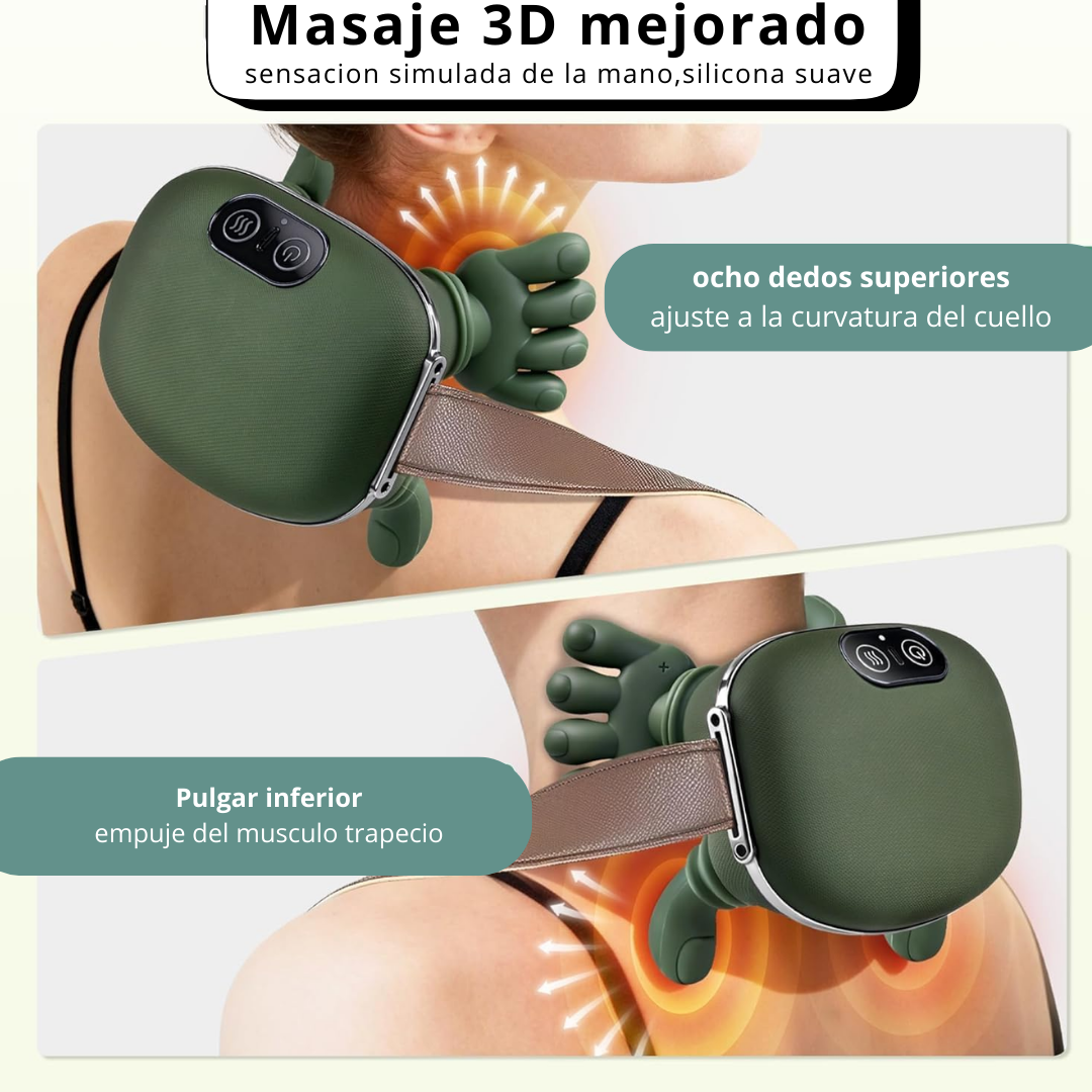 MASAJEADOR BIONICO 3D CON CALOR/ ALIVIA DOLOR Y ESTRES